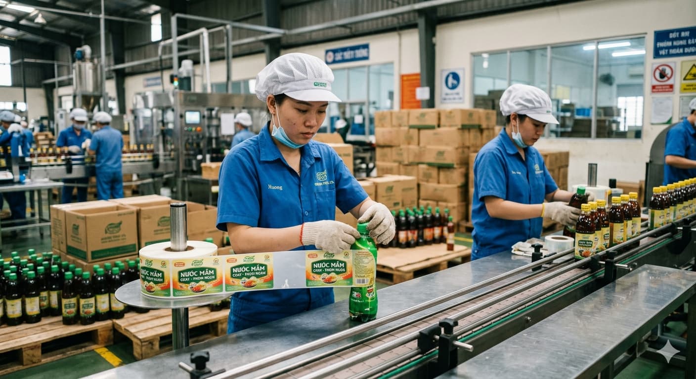 Lao động dán tem nhãn sản phẩm Hà Nội 